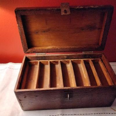 Vintage Solid Wood Tackle Box