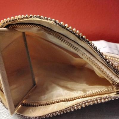 Vintage Beaded Clutch With Mirror