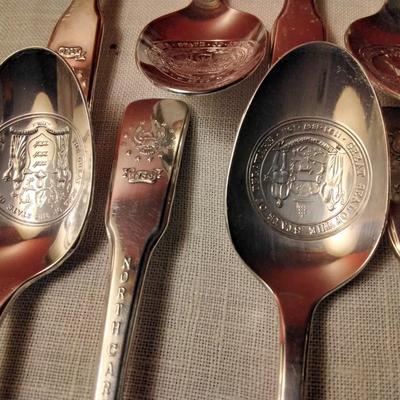 1776-1976 bicentennial silver decorative spoon Set of 13 USA Colonies