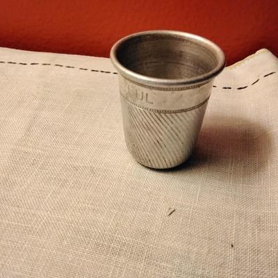 "Just A Thimbleful"  2oz Aluminum Shot 'Glass'