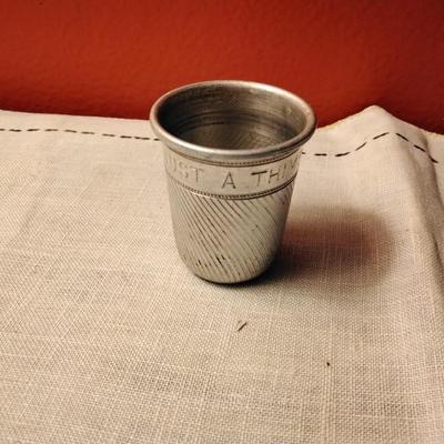 "Just A Thimbleful"  2oz Aluminum Shot 'Glass'