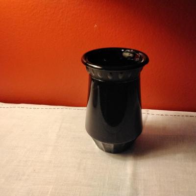 Maryland Glass Corporation Cobalt Blue Etched Vase