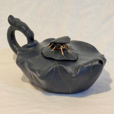 Chinese Yixing Zisha Blue Clay Tea Pot - signed Xu Meiying