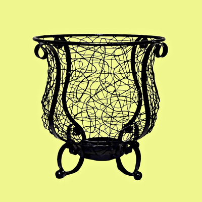 Vintage Wrought Iron and Wire Planter