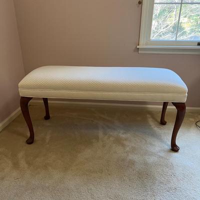 White Fabric French Provincial Style-Like Chair & Bench Duo Set (GR2-MK)