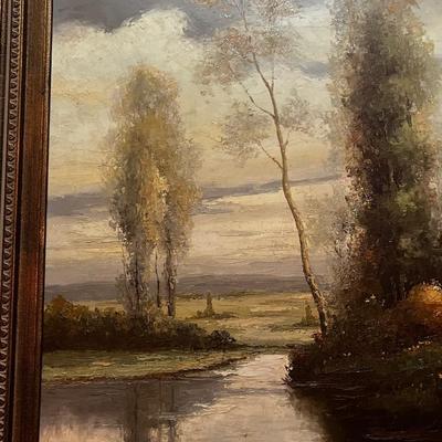 JOHN K ~ Original Canvas River Landscape Scene