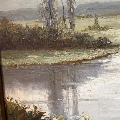 JOHN K ~ Original Canvas River Landscape Scene
