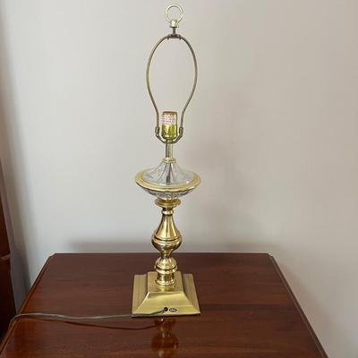 Alsy Lighting 26â€ Brass and Pressed Glass Lamp Pair (GR2-MK)