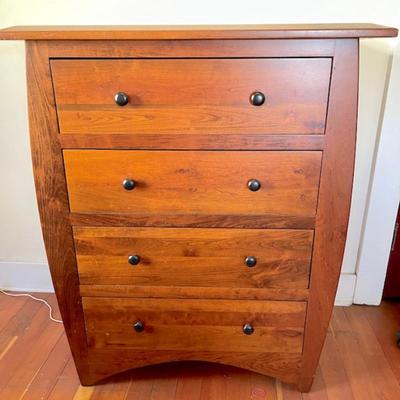LOT 7 Hand Made Rustic Cherry Wood Chest w/4 Drawers The Barn Furniture Co. Van Nuys