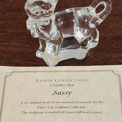 Lot of 4 Glass Animal Figurines Paperweights Lenox, Princess House, Fenton