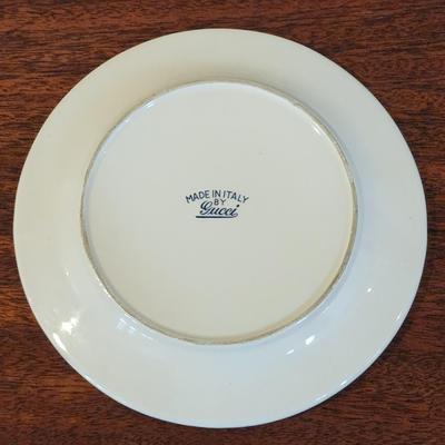 Vintage Gucci ceramic ashtray with gold trim