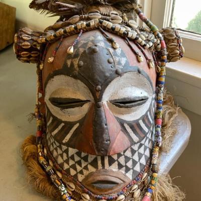 LOT 10 African Whole Head Helmet / Mask Shells & Bead Work