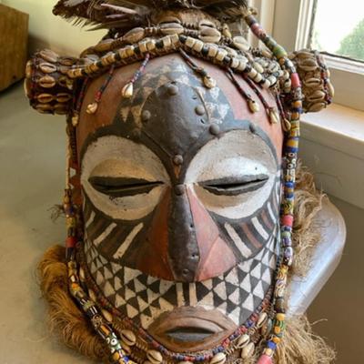 LOT 10 African Whole Head Helmet / Mask Shells & Bead Work