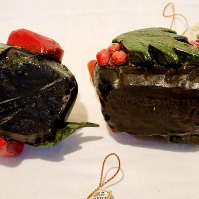 Lot of 3 Vintage 1989 House of Hatten 12 Days of Christmas Ornaments