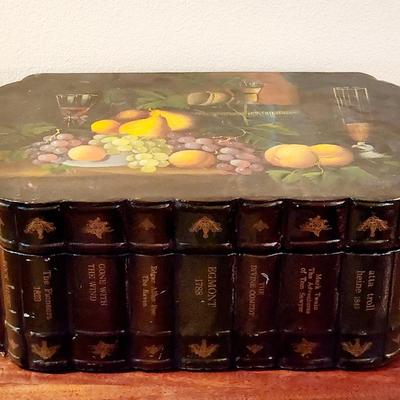 Vintage Tole Decorative Wooden Hinged Trunk