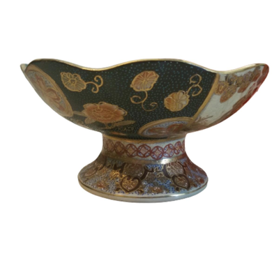 Chinese Satsuma Footed Bowl ~ Hand Painted - Early 20th Century