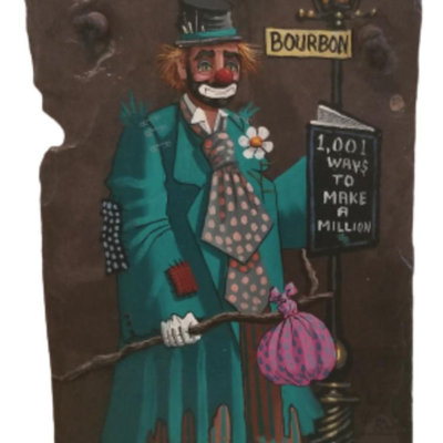 Pierre Louis Laiche -Original Art - Hand Painted Clown on Slate
