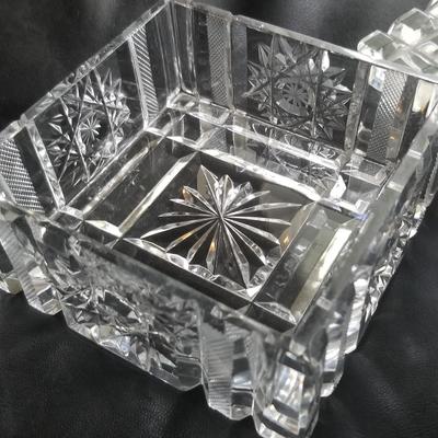 Crystal Cut Art Glass Lidded Box