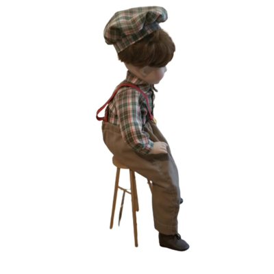 Limited Edition Porcelain Boy on Stool # 815/1200