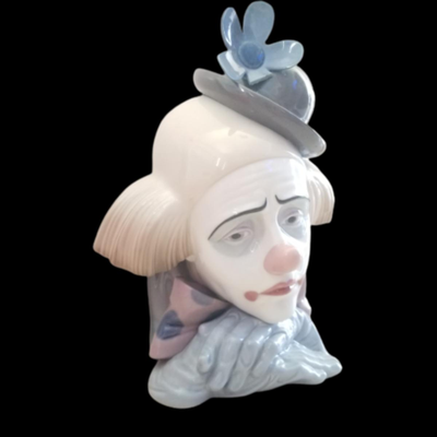 Lladro #5130 Pensive Clown Porcelain Figure