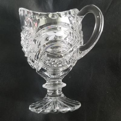 Crystal Cut Glass Footed Creamer