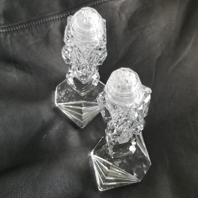 Crystal Cut Glass Salt & Pepper Shakers