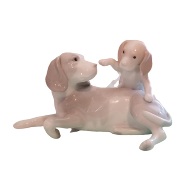 Franklin Mint "Playful Moment" Figurine Paul Ipsen Dog Puppy Porcelain