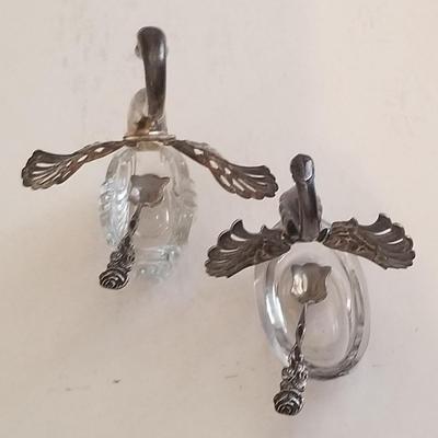 Italian Swan Salt and Pepper w/ Movable Wings and Spoons