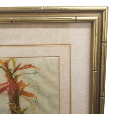 Chinese Signed Watercolor on Linen - Framed