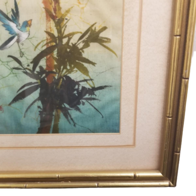 Chinese Signed Watercolor on Linen - Framed