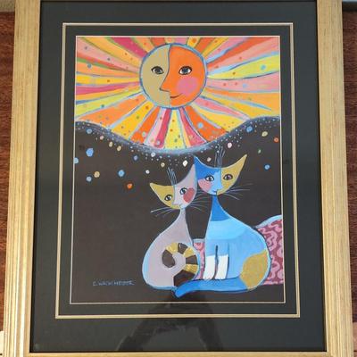 R. Wachtmeister Framed Cat Art Print