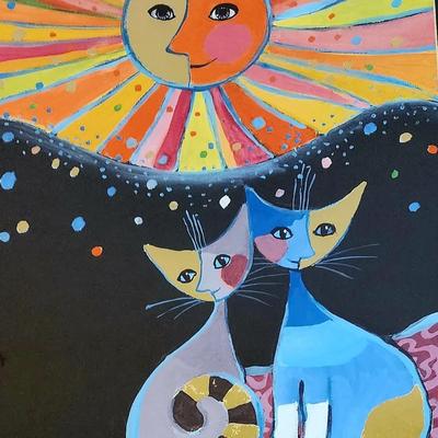 R. Wachtmeister Framed Cat Art Print