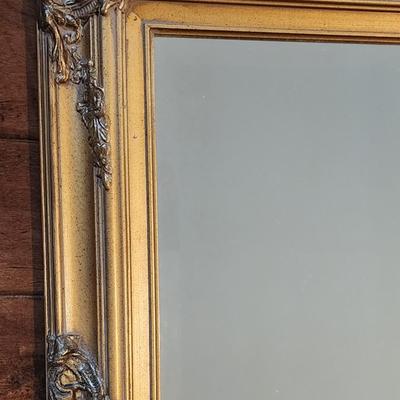 43" x 31" Ornate gilt frame wall mirror beveled glass