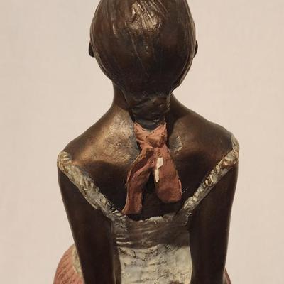 Bronzed plaster ballerina statue after the style of Degas