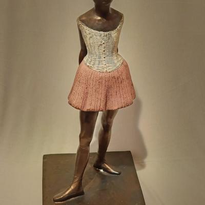 Bronzed plaster ballerina statue after the style of Degas