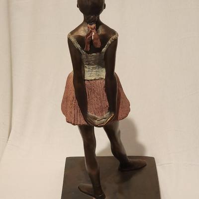 Bronzed plaster ballerina statue after the style of Degas