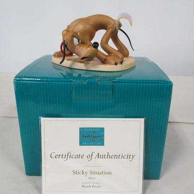 Walt Disney Classics Collection WDCC Pluto Dog Sticky Situation Statue w/ COA