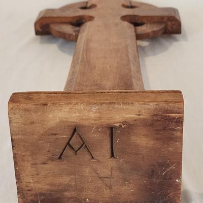 Standing Carved Wood Celtic Cross