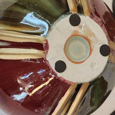 Ceramic Vase with 2 Ceramic & Metal Candle Holders - 3 piece lot