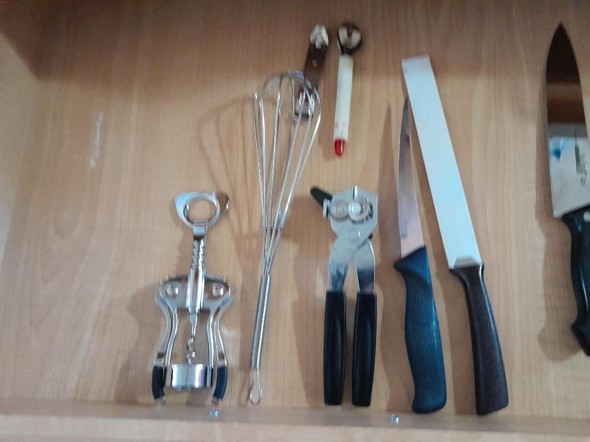 Six star cutlery glass cutting board and kitchen utensils