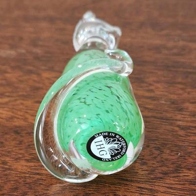 Lot of 3 Green Glass Paperweights