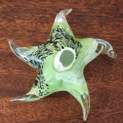 Lot of 3 Green Glass Paperweights