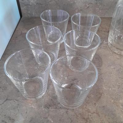 CRYSTAL DECANTER AND 12 TUMBLERS