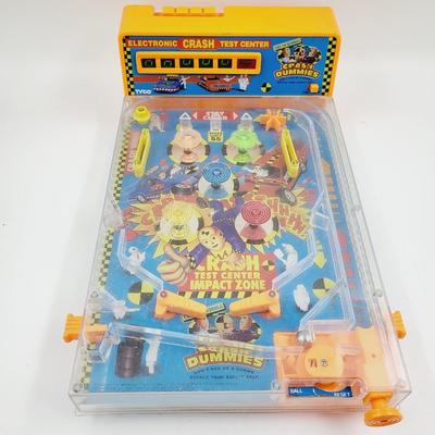 1991 PLAYTIME PRODUCTS CRASH DUMMIES BATTERY OPERATED TABLE TOP PIN BALL MACHINE