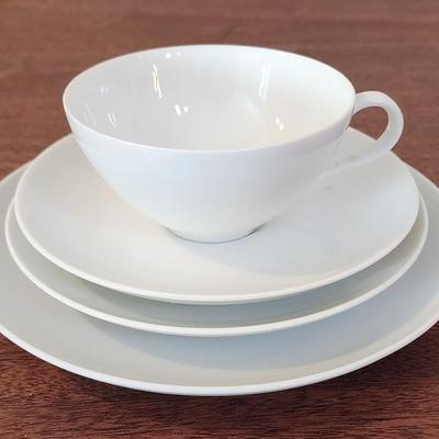 Mid Century White Porcelain Tea / Dessert Service for 4