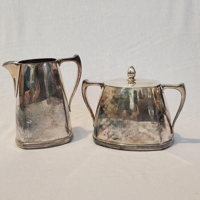 Vintage Mid-Century Silverplate Teaset, stamped "Mercury 600" - Teapot, creamer, sugar