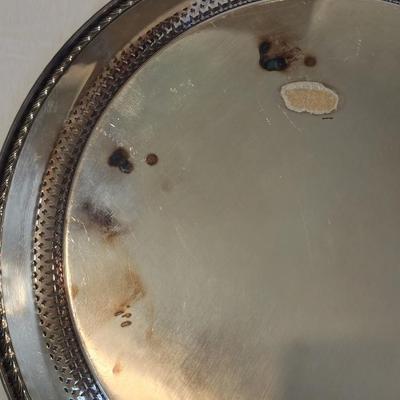 Lot of 3 Rogers Brothers Silverplate Round Serving Trays - 14 3/4, 12 1/4