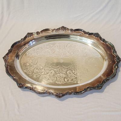 17" x 12" Heavy Oval Silverplate Serving Tray