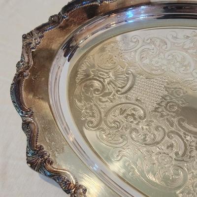 17" x 12" Heavy Oval Silverplate Serving Tray
