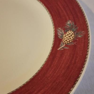 Set of 3 1997 Wedgwood "Sarah's Garden" Queen's Ware 10 3/4" Holiday Pinecone Plates